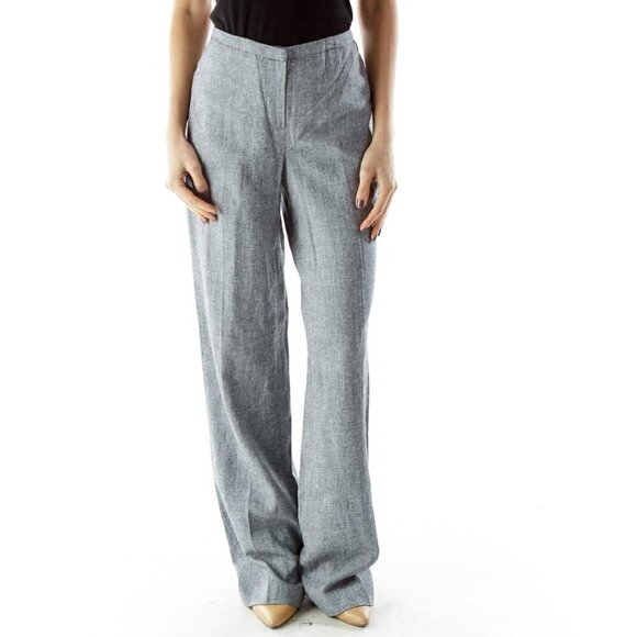 Calvin Klein Pants - Calvin Klein Gray Straight Leg Linen Pants
